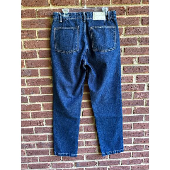 Zara Denim Jeans Size 31 Women's Dark Wash High Rise Relaxed Fit Button Fly NWOT - Picture 5 of 12